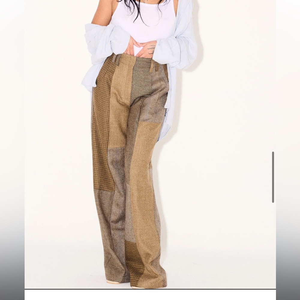 Patchwork Wool Trousers - Picture 4 of 13